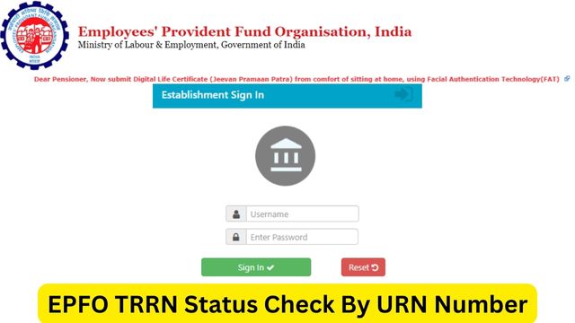 EPFO TRRN Status Check By URN Number at unifiedportal-epfo.epfindia.gov.in