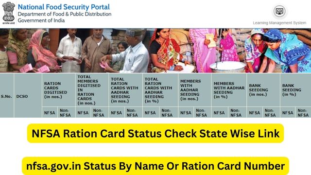 NFSA Ration Card Status Check State Wise Link at nfsa.gov.in Status By Name Or Ration Card Number